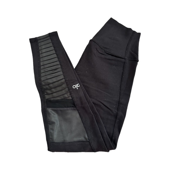 Alo Yoga 7/8 High-Waisted Moto Leggings in Black Size XS - Picture 3 of 4
